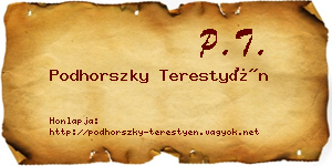 Podhorszky Terestyén névjegykártya